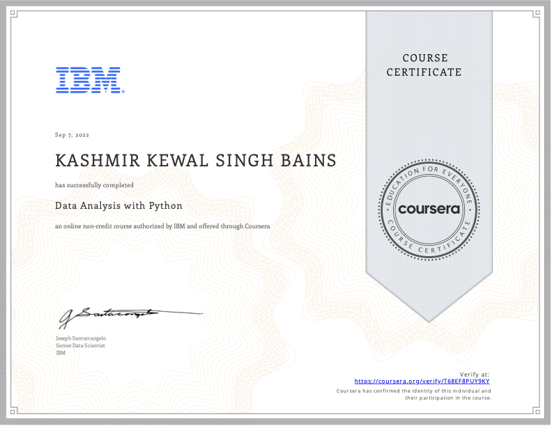 IBM Data Analysis with Python